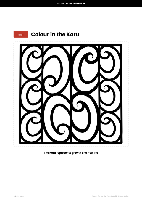 Easy Māori Patterns — Colour, Draw & Create